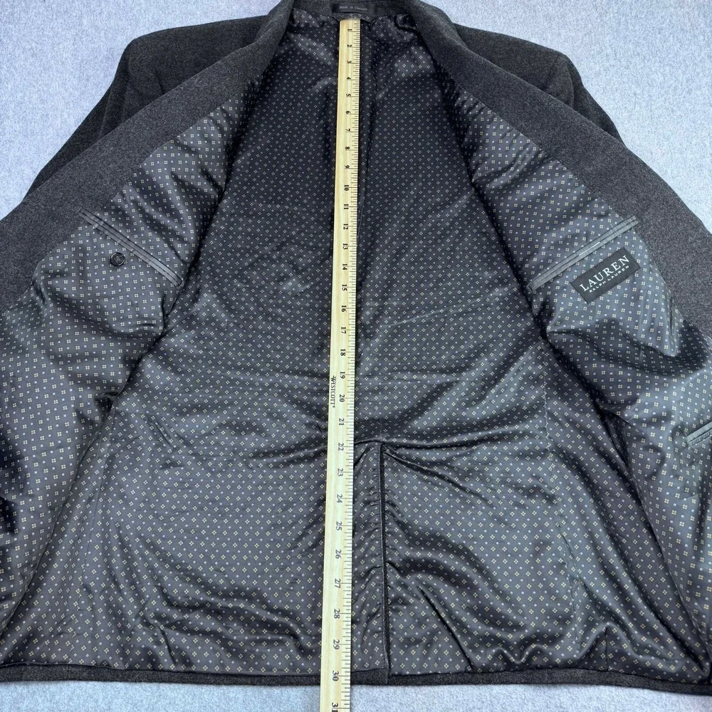 Ralph Lauren LRL Black Label Luxury‎ Silk Wool Cashmere Grey Sport Coat Size 48R